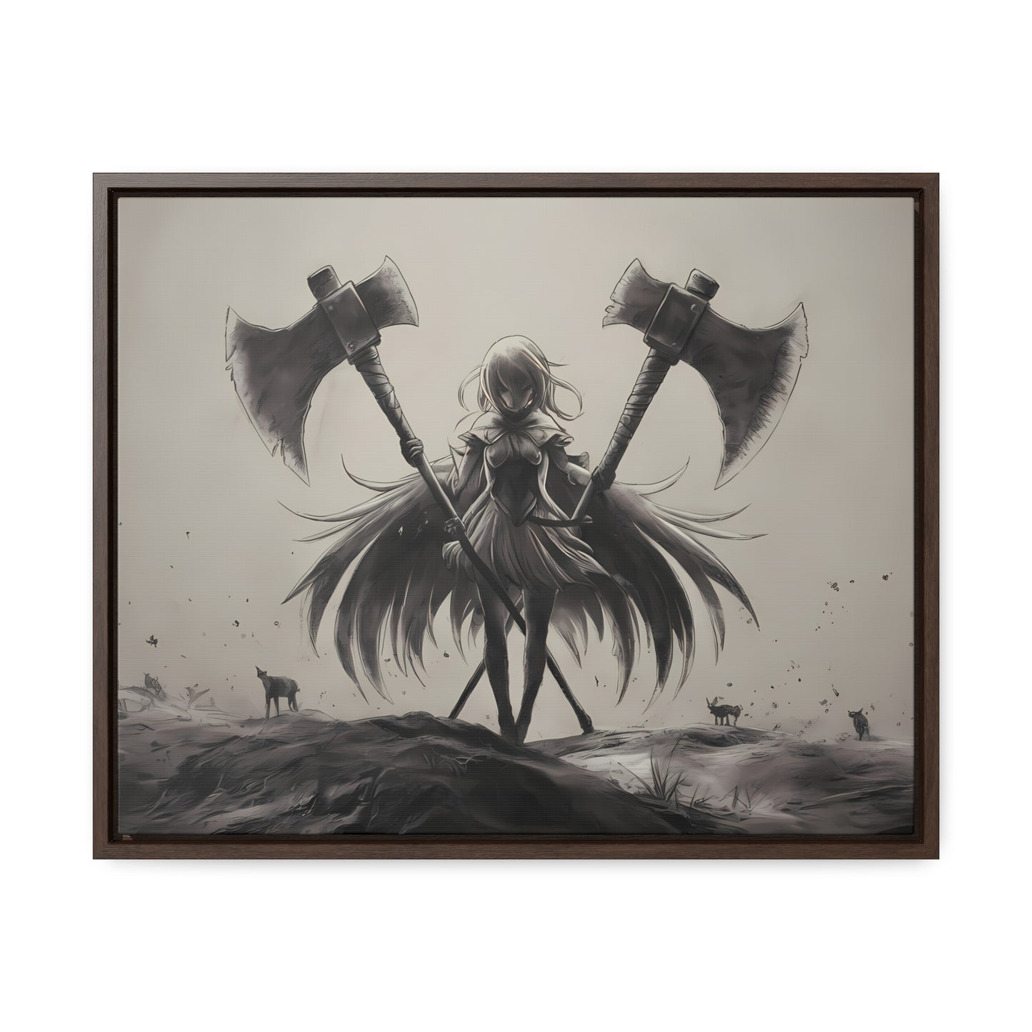 "Abyssal Valkyrie" - Gallery Canvas Wraps, Horizontal Frame