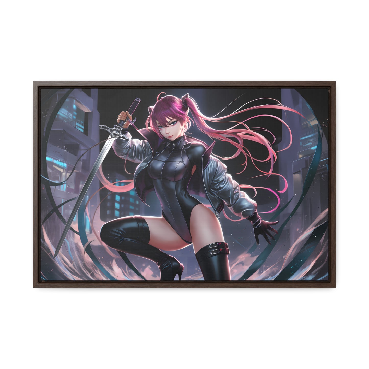 Blade of the Neon Night - Gallery Canvas Wraps, Horizontal Frame