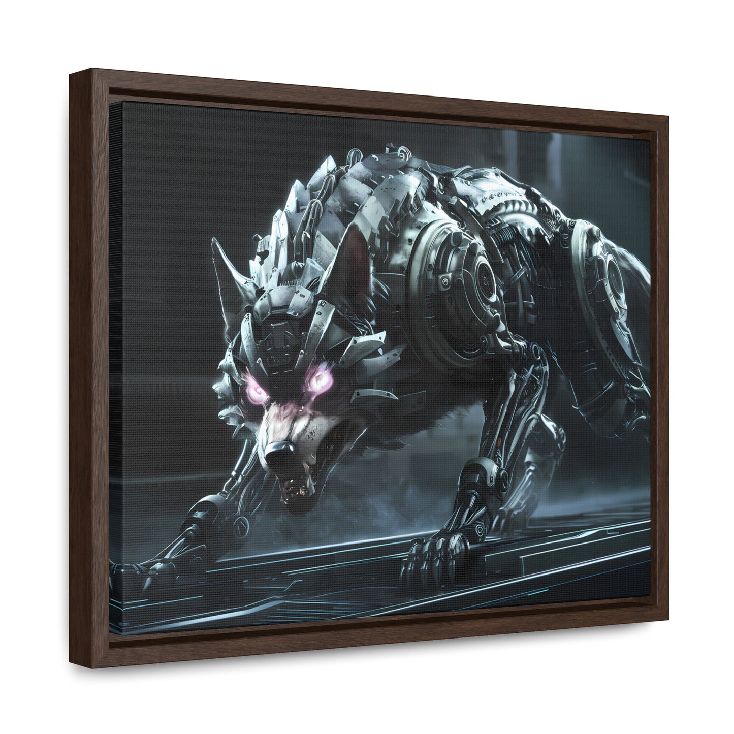 Cybernetic Alpha Wolf - Gallery Canvas Wraps, Horizontal Frame