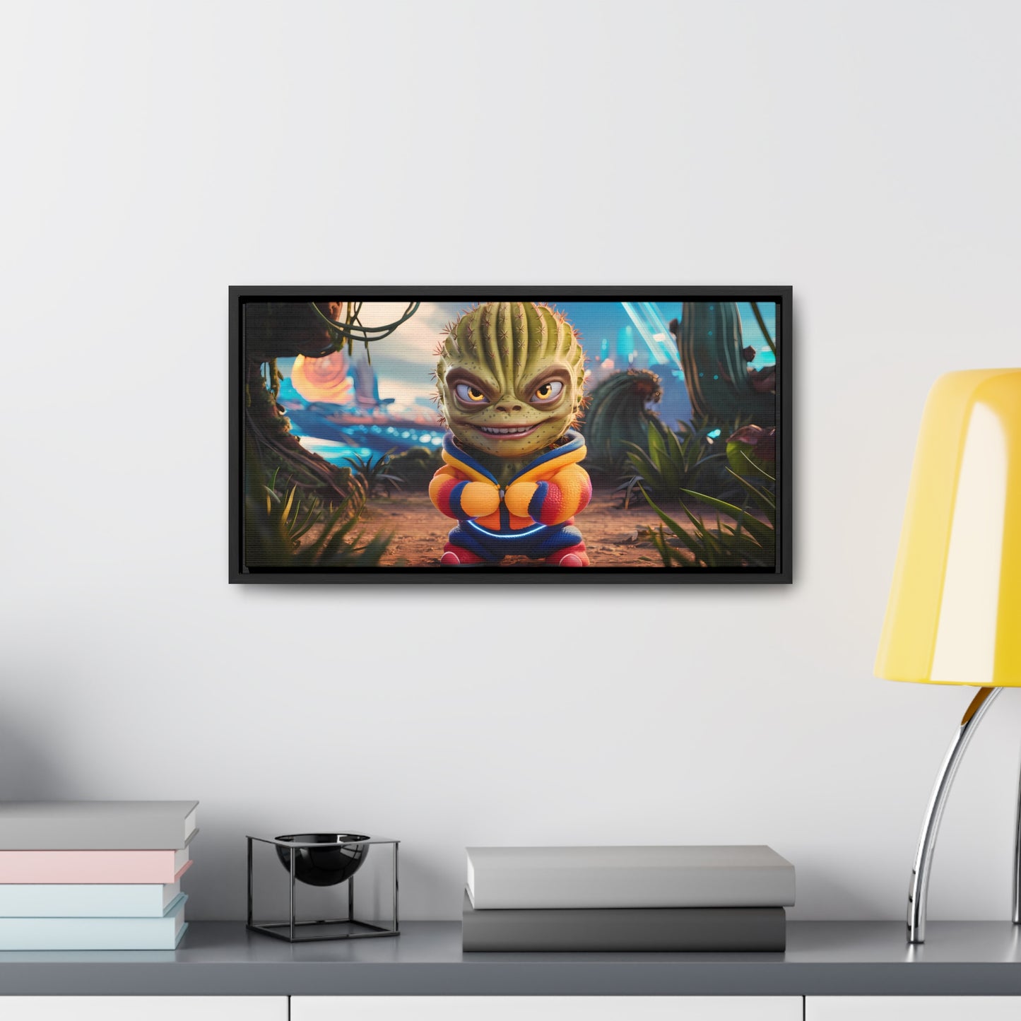 "Desert Champion: The Prickly Warrior" - Gallery Canvas Wraps, Horizontal Frame