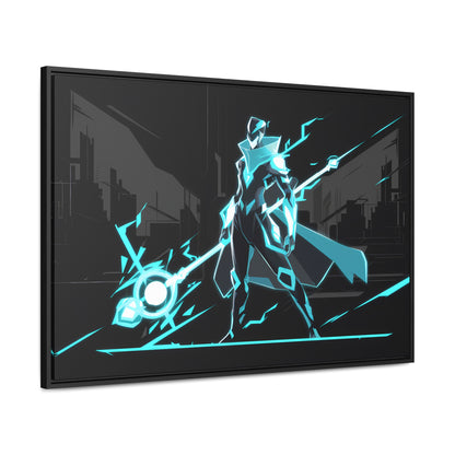 Arbiter of the Neon Void - Gallery Canvas Wraps, Horizontal Frame