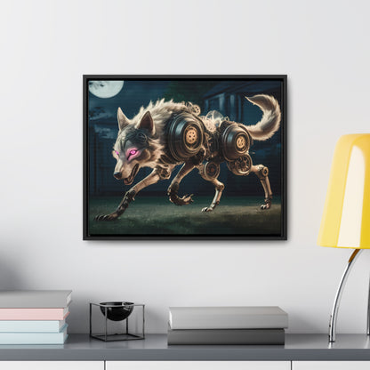 Cyberwolf Under the Moon - Gallery Canvas Wraps, Horizontal Frame