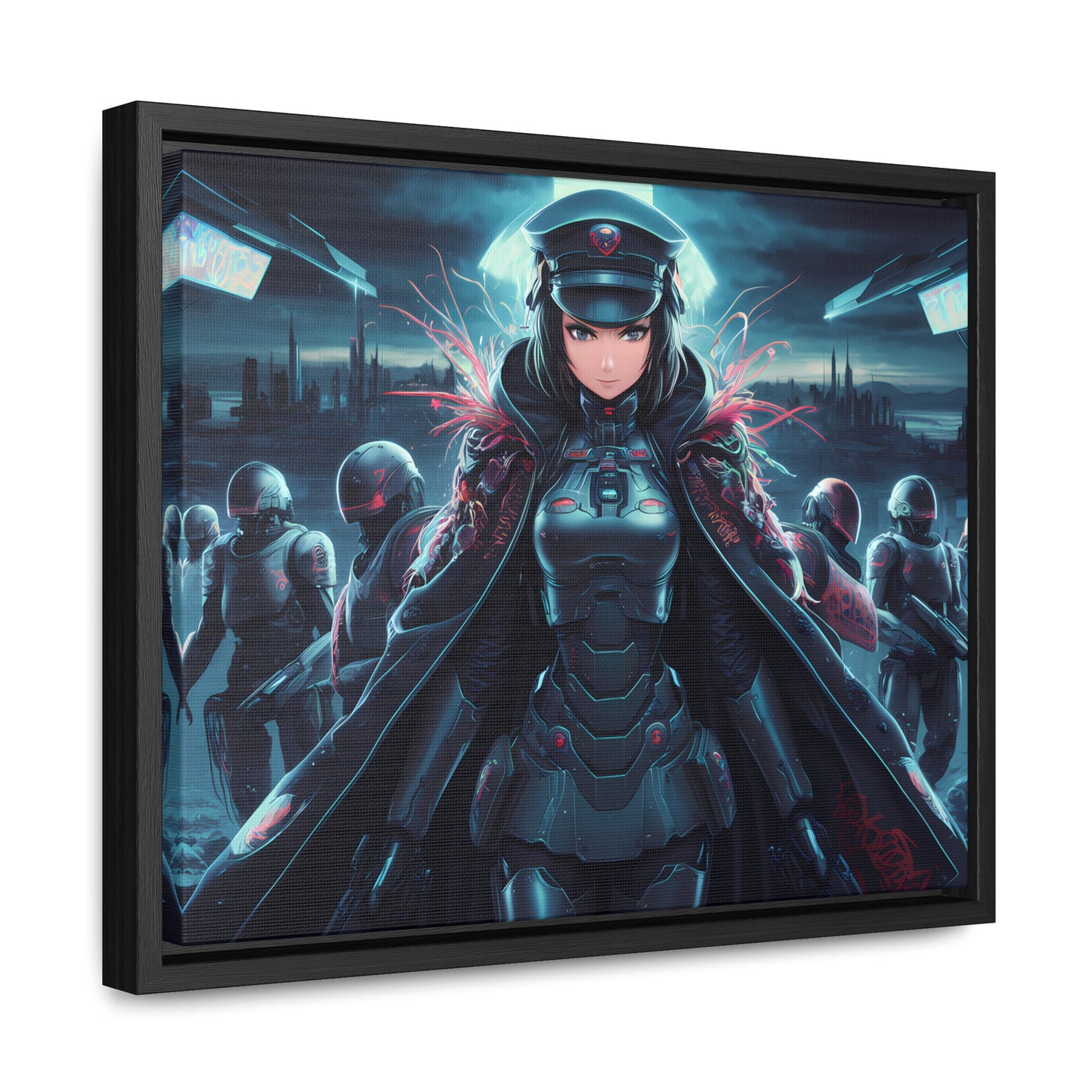 Cybernetic Enforcer: Rise of the Neon Syndicate - Gallery Canvas Wraps, Horizontal Frame