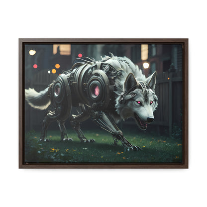 Cyber Wolf Sentinel - Gallery Canvas Wraps, Horizontal Frame