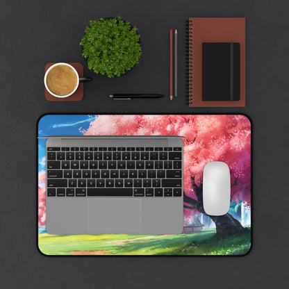 Idyllic cherry blossom and a hut - Desk Mat