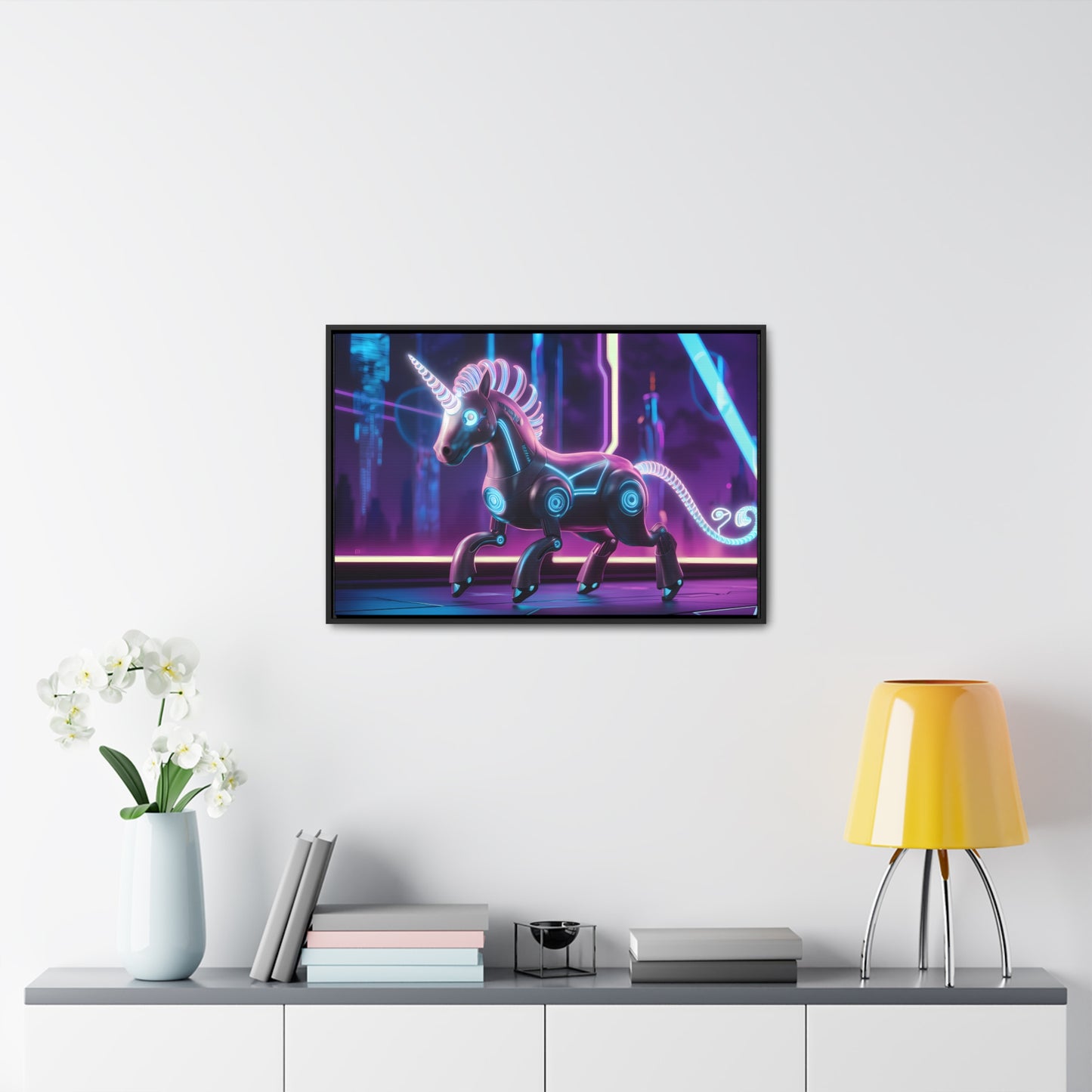 Cybernetic Unicorn - Gallery Canvas Wraps, Horizontal Frame