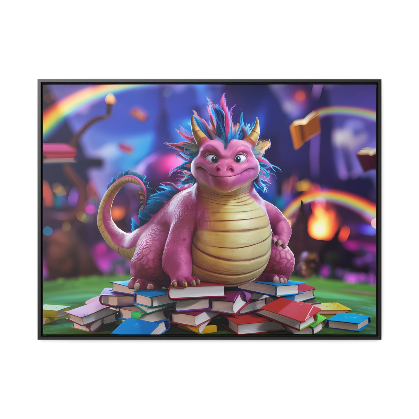 "Guardian of the Magical Library" - Gallery Canvas Wraps, Horizontal Frame