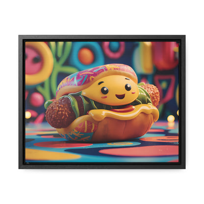 Cheerful Burger Adventure - Gallery Canvas Wraps, Horizontal Frame