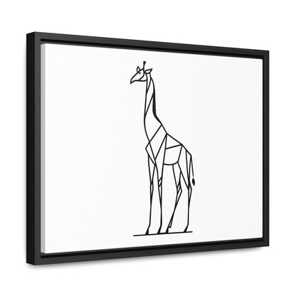 Geometric Giraffe Silhouette - Gallery Canvas Wraps, Horizontal Frame