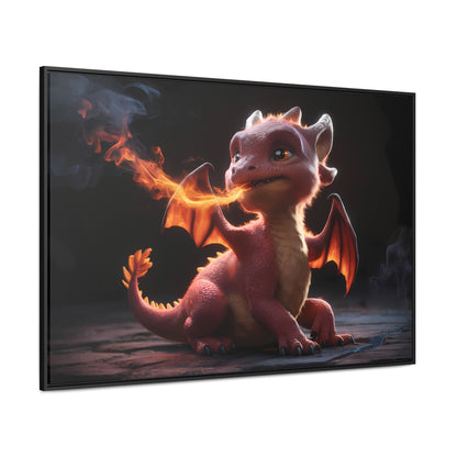 "Baby Dragon's First Flame" - Gallery Canvas Wraps, Horizontal Frame