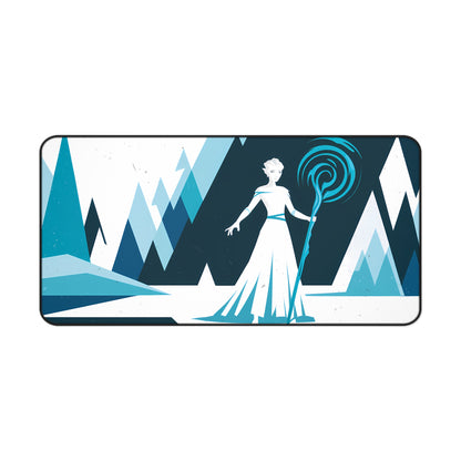 Ice Queen of the Frosted Peaks - Desk Mat