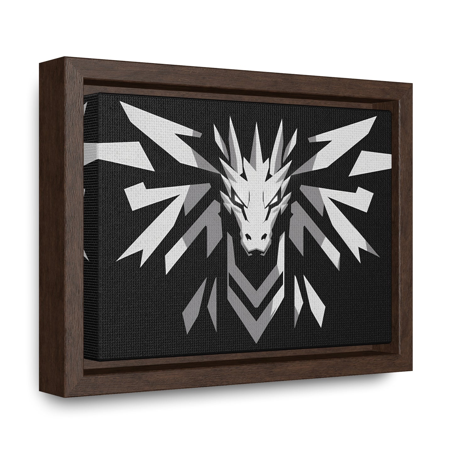 "Silver Dragon Crest" - Gallery Canvas Wraps, Horizontal Frame