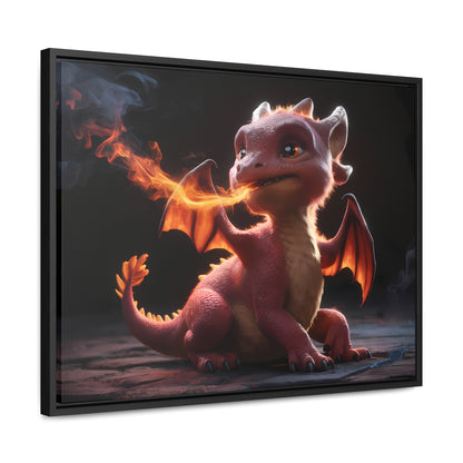 "Baby Dragon's First Flame" - Gallery Canvas Wraps, Horizontal Frame