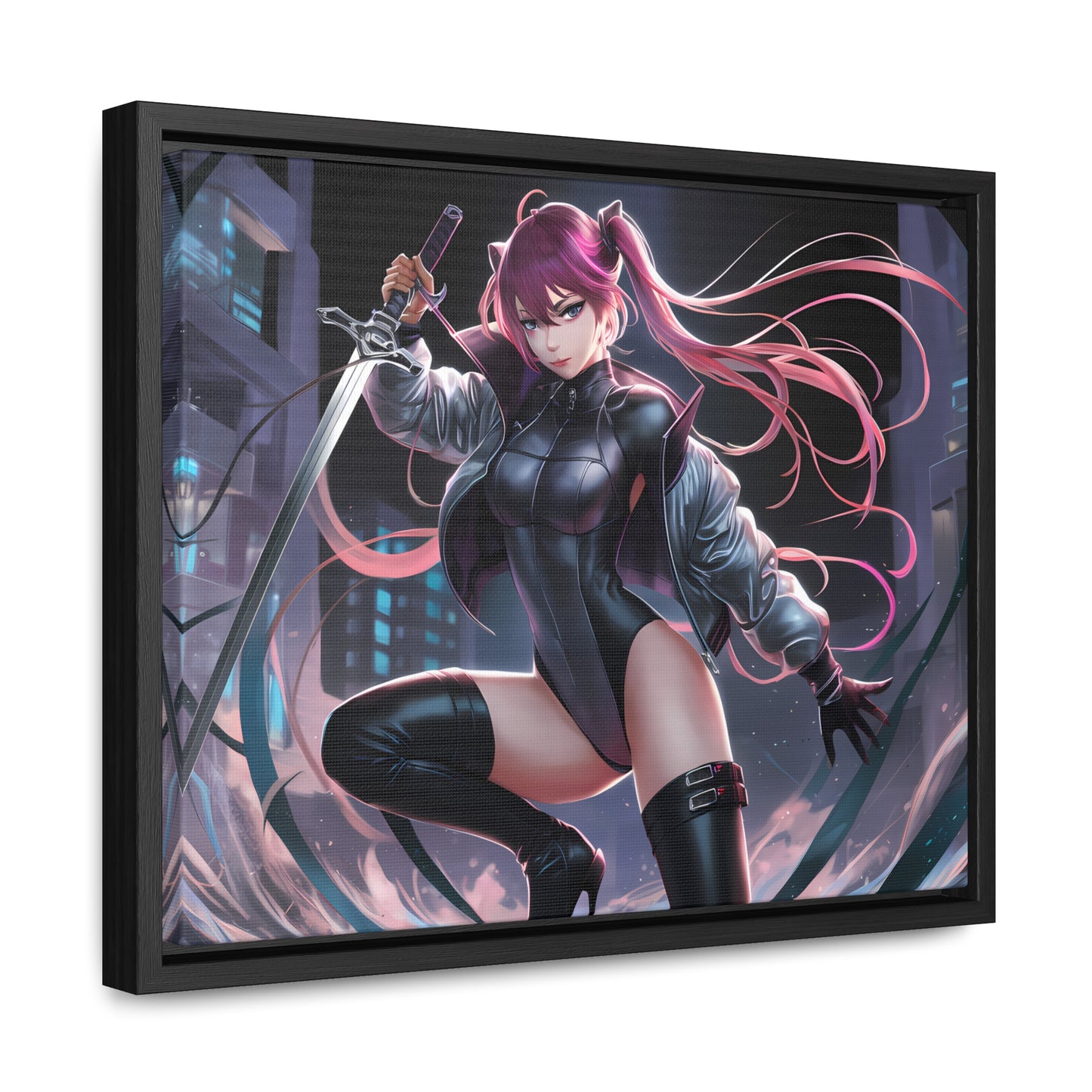 Blade of the Neon Night - Gallery Canvas Wraps, Horizontal Frame