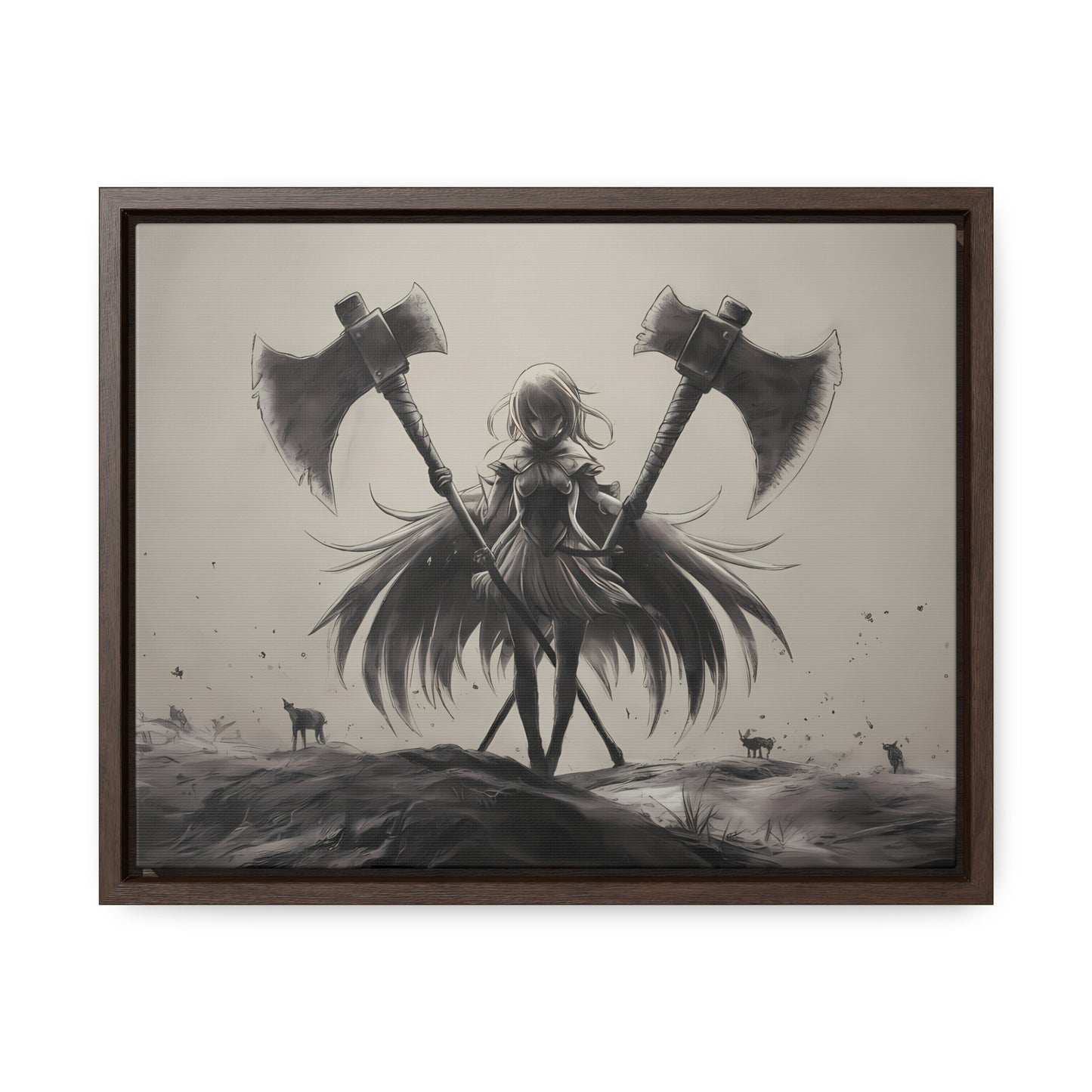 "Abyssal Valkyrie" - Gallery Canvas Wraps, Horizontal Frame