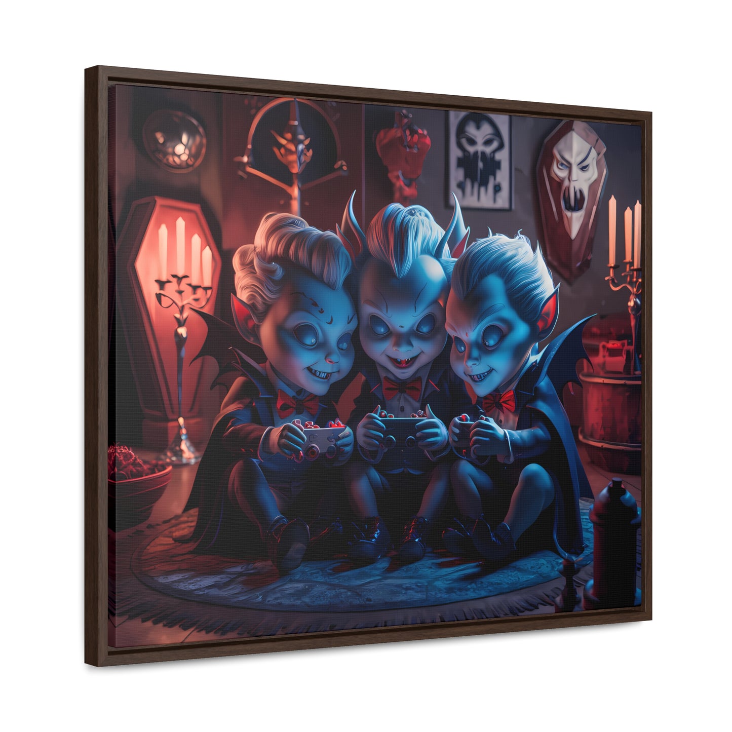 "Night of the Gaming Vampires" - Gallery Canvas Wraps, Horizontal Frame