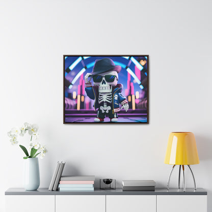 "Neon Skull Groove" - Gallery Canvas Wraps, Horizontal Frame