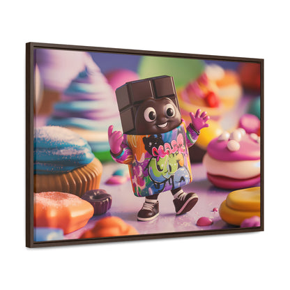 "Choco-Buddy's Sweet Adventure" - Gallery Canvas Wraps, Horizontal Frame