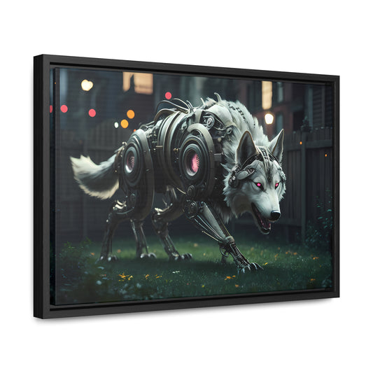 Cyber Wolf Sentinel - Gallery Canvas Wraps, Horizontal Frame