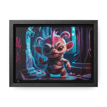 "Punk Goblin in Neon Alley" - Gallery Canvas Wraps, Horizontal Frame