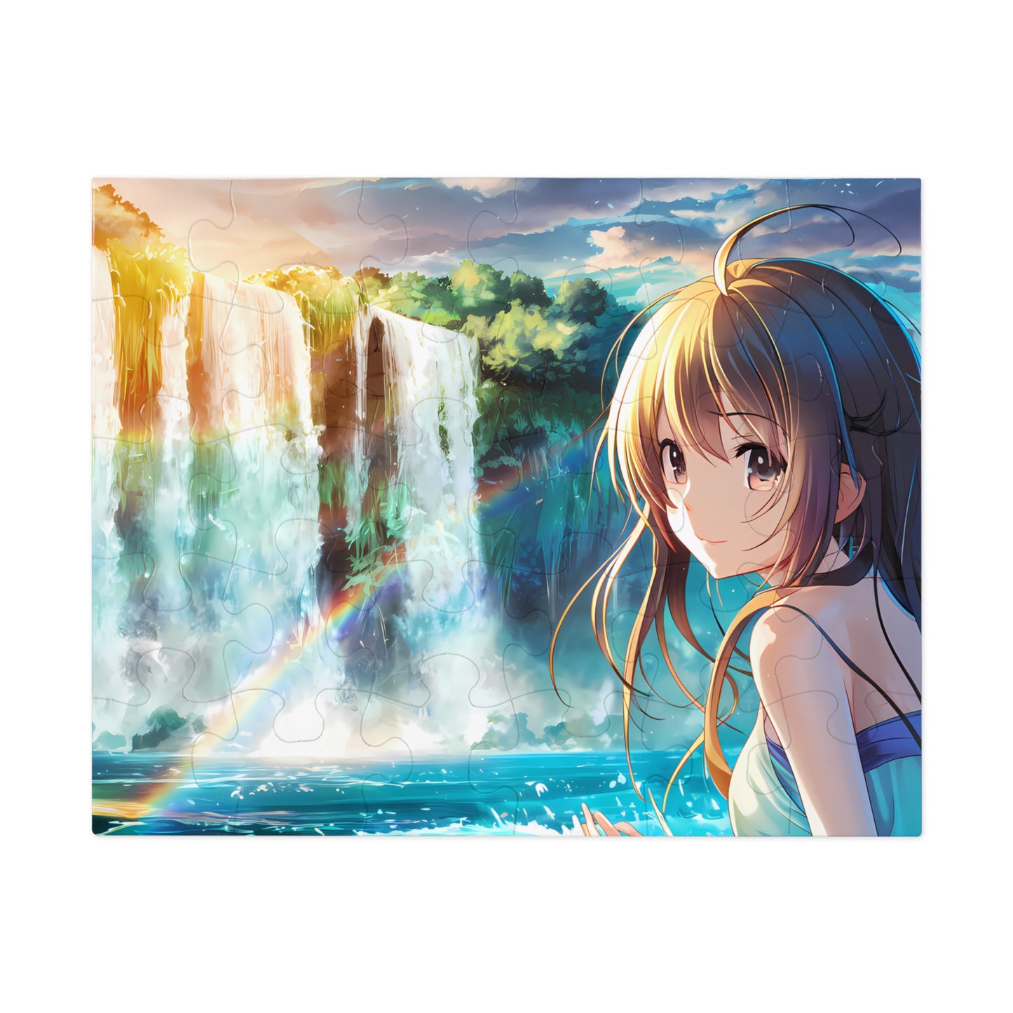 Ethereal Waterfall Symphony - Jigsaw Puzzle (30, 110, 252, 500,1000-Piece)