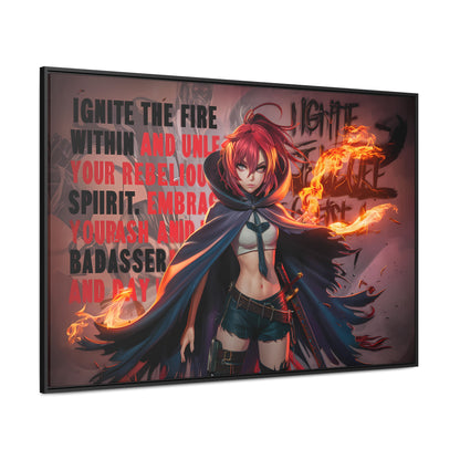 Rebel Flame Warrior - Gallery Canvas Wraps, Horizontal Frame