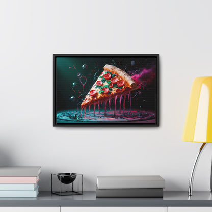 "Cosmic Slice of Pizza Bliss" - Gallery Canvas Wraps, Horizontal Frame