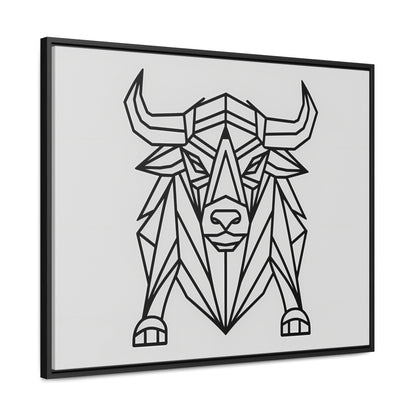 Geometric Bull - Gallery Canvas Wraps, Horizontal Frame