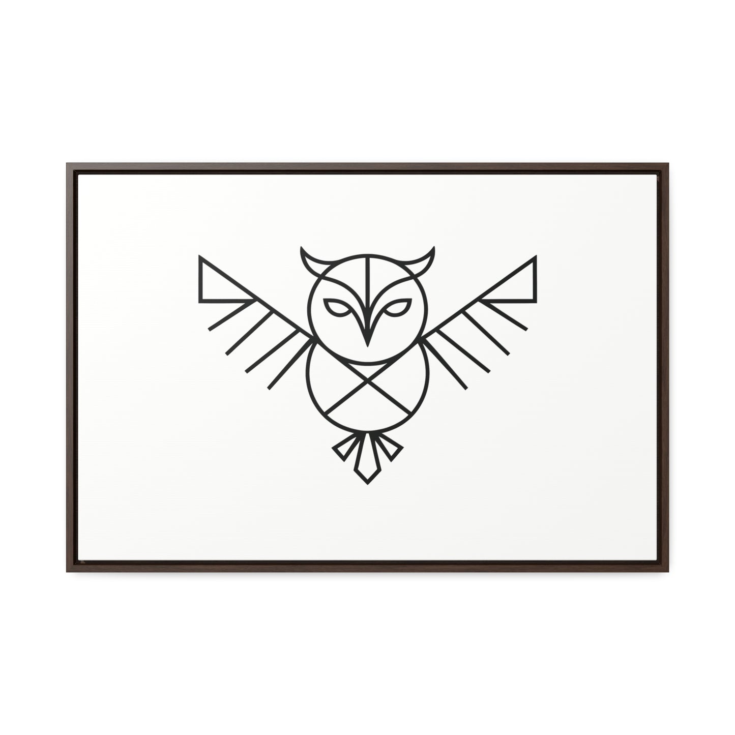 Geometric Owl Symbol - Gallery Canvas Wraps, Horizontal Frame