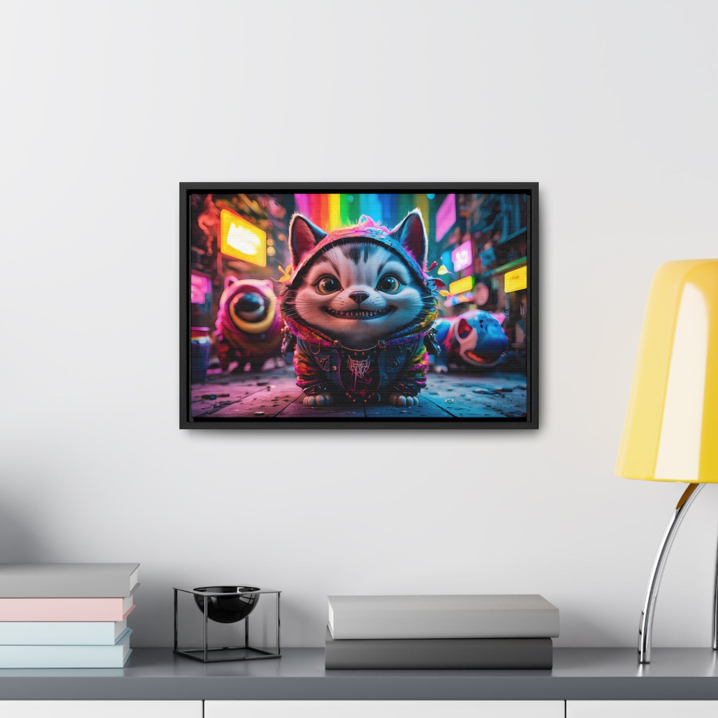 Cyberpunk Alley Cat Adventures - Gallery Canvas Wraps, Horizontal Frame