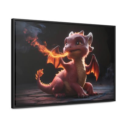 "Baby Dragon's First Flame" - Gallery Canvas Wraps, Horizontal Frame