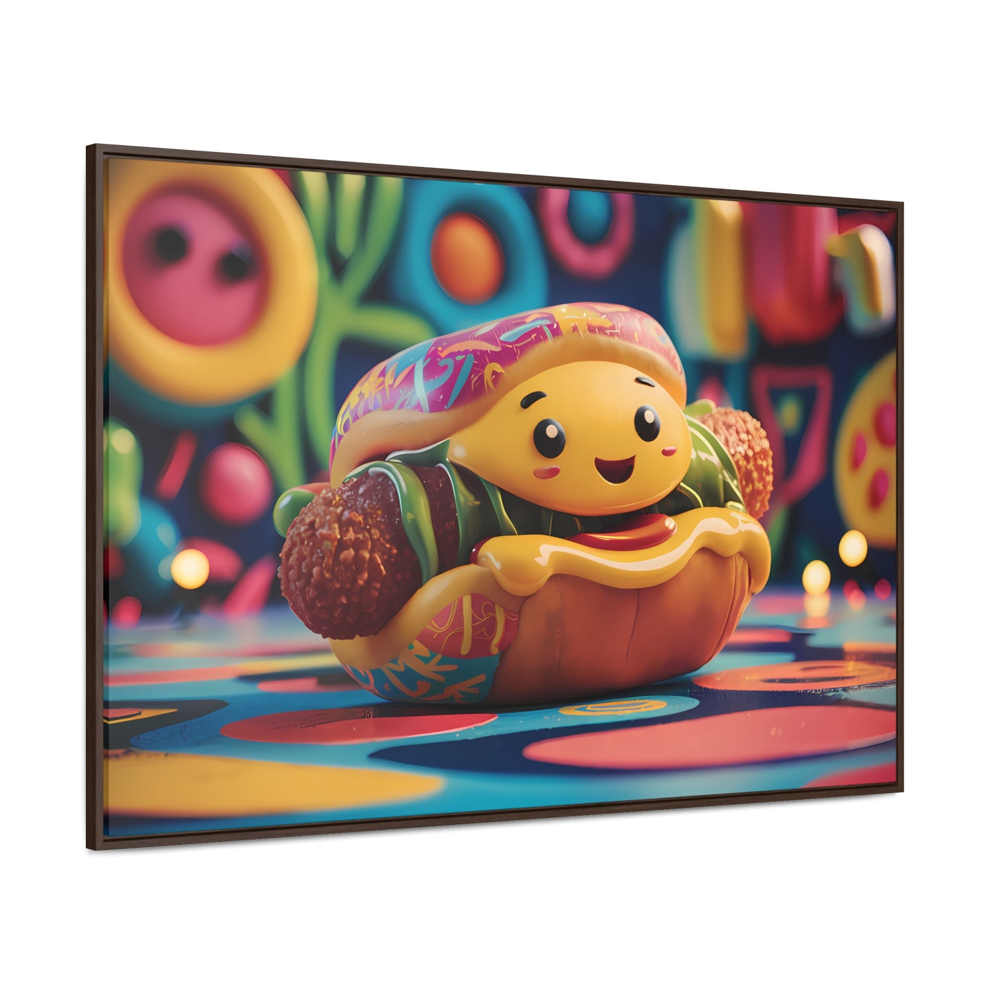 Cheerful Burger Adventure - Gallery Canvas Wraps, Horizontal Frame