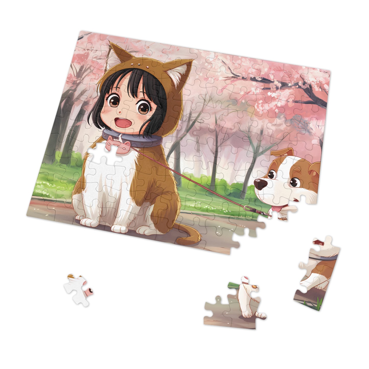 "Puppy Walk in the Park" - Jigsaw Puzzle (30, 110, 252, 500,1000-Piece)