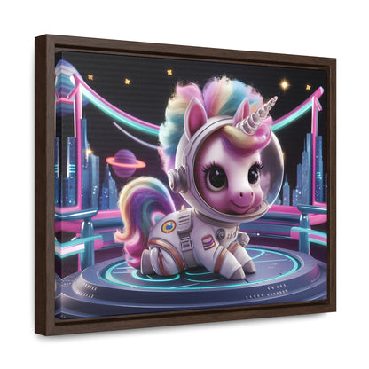 "Galactic Unicorn Explorer" - Gallery Canvas Wraps, Horizontal Frame