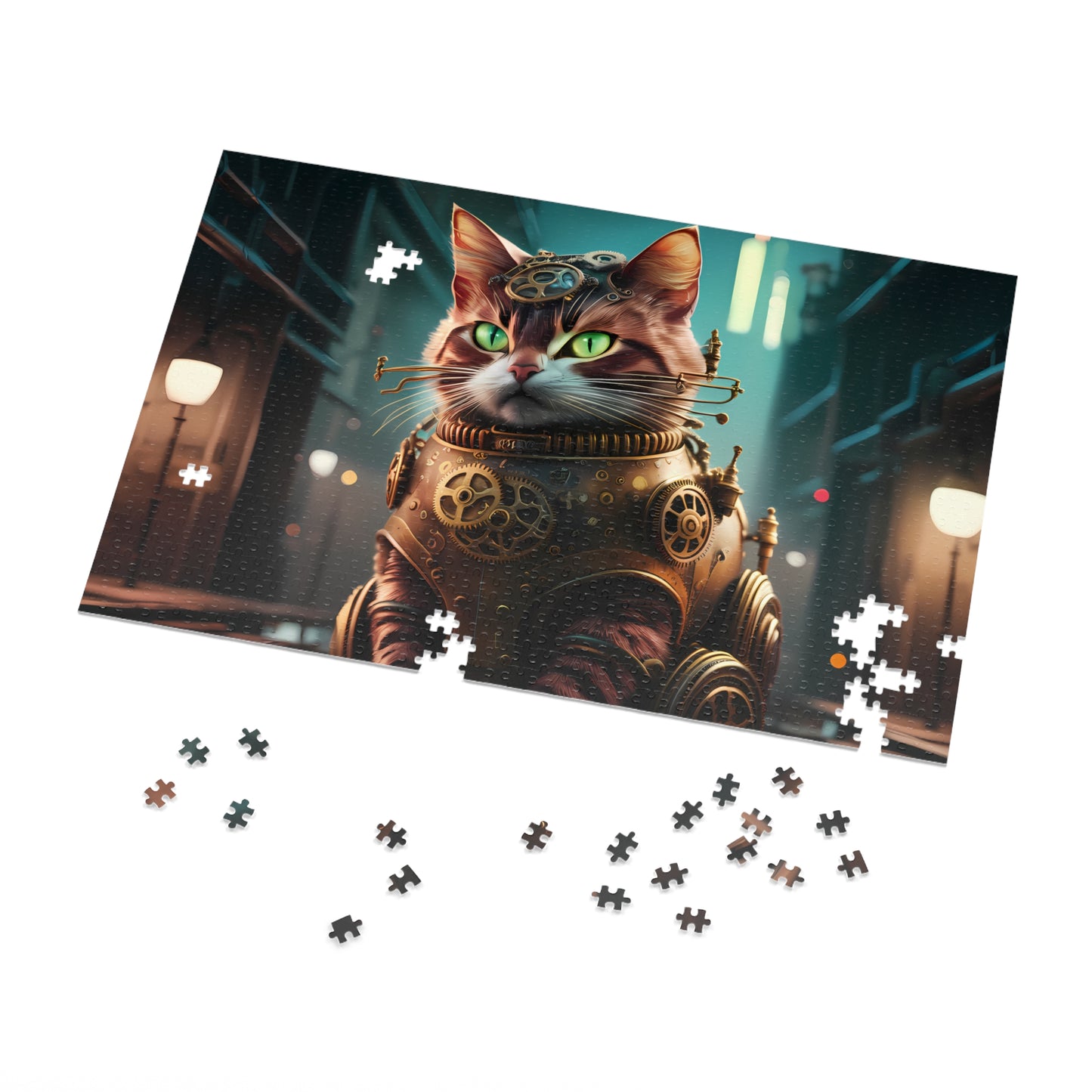 Jeff the Steampunk Cat - Jigsaw Puzzle (30, 110, 252, 500,1000-Piece)