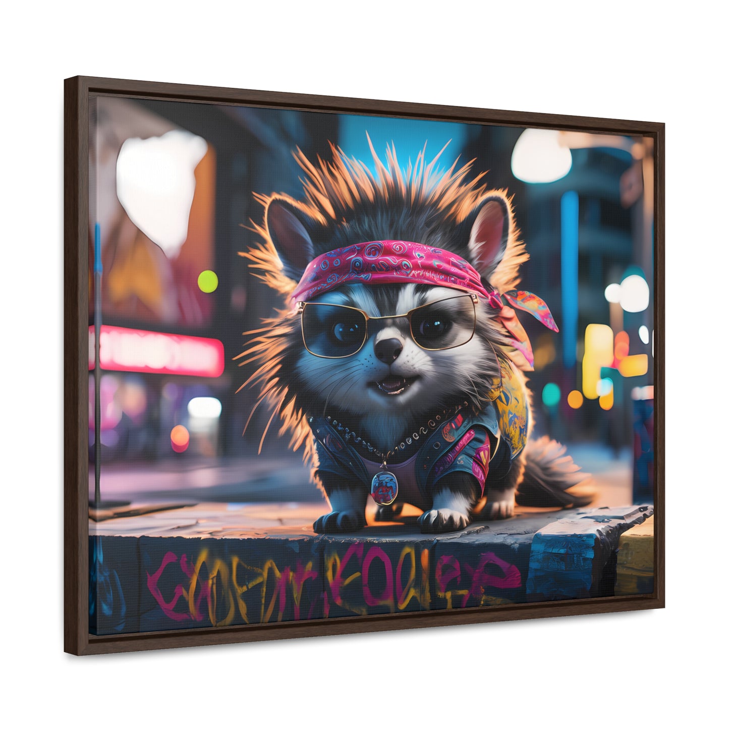 Rebel Pup on the Streets - Gallery Canvas Wraps, Horizontal Frame