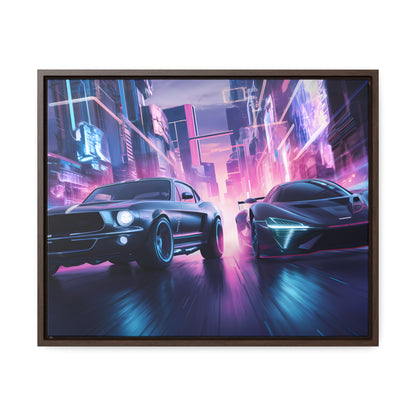 Neon Speed Duel - Gallery Canvas Wraps, Horizontal Frame