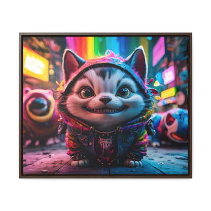 Cyberpunk Alley Cat Adventures - Gallery Canvas Wraps, Horizontal Frame