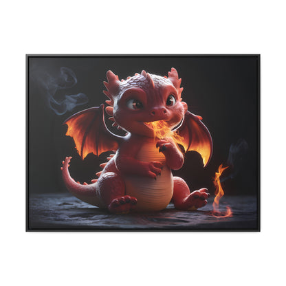 "Baby Dragon's First Flame" - Gallery Canvas Wraps, Horizontal Frame