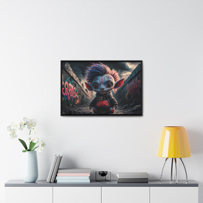 Rebel Gremlin in the Neon Alley - Gallery Canvas Wraps, Horizontal Frame