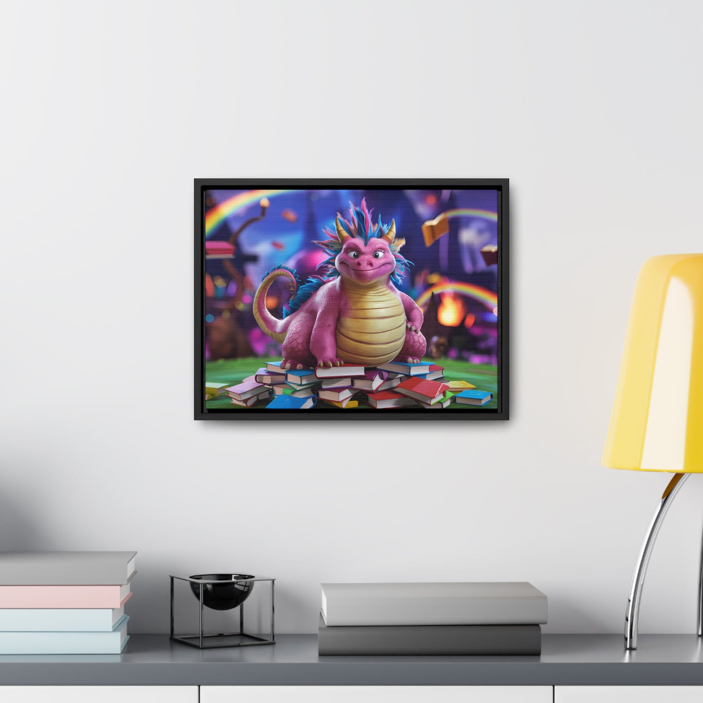 "Guardian of the Magical Library" - Gallery Canvas Wraps, Horizontal Frame