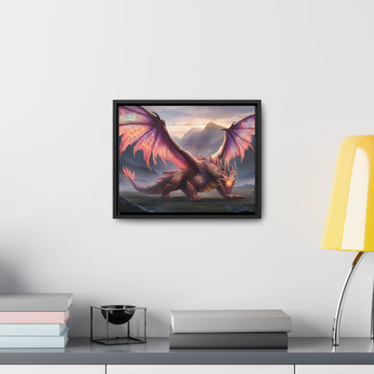 "The Arcane Guardian of the Crimson Peaks" - Gallery Canvas Wraps, Horizontal Frame