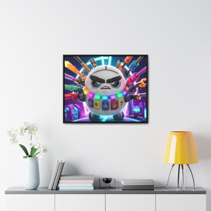 Battle-Ready Fluffbot: The Ultimate Arsenal - Gallery Canvas Wraps, Horizontal Frame