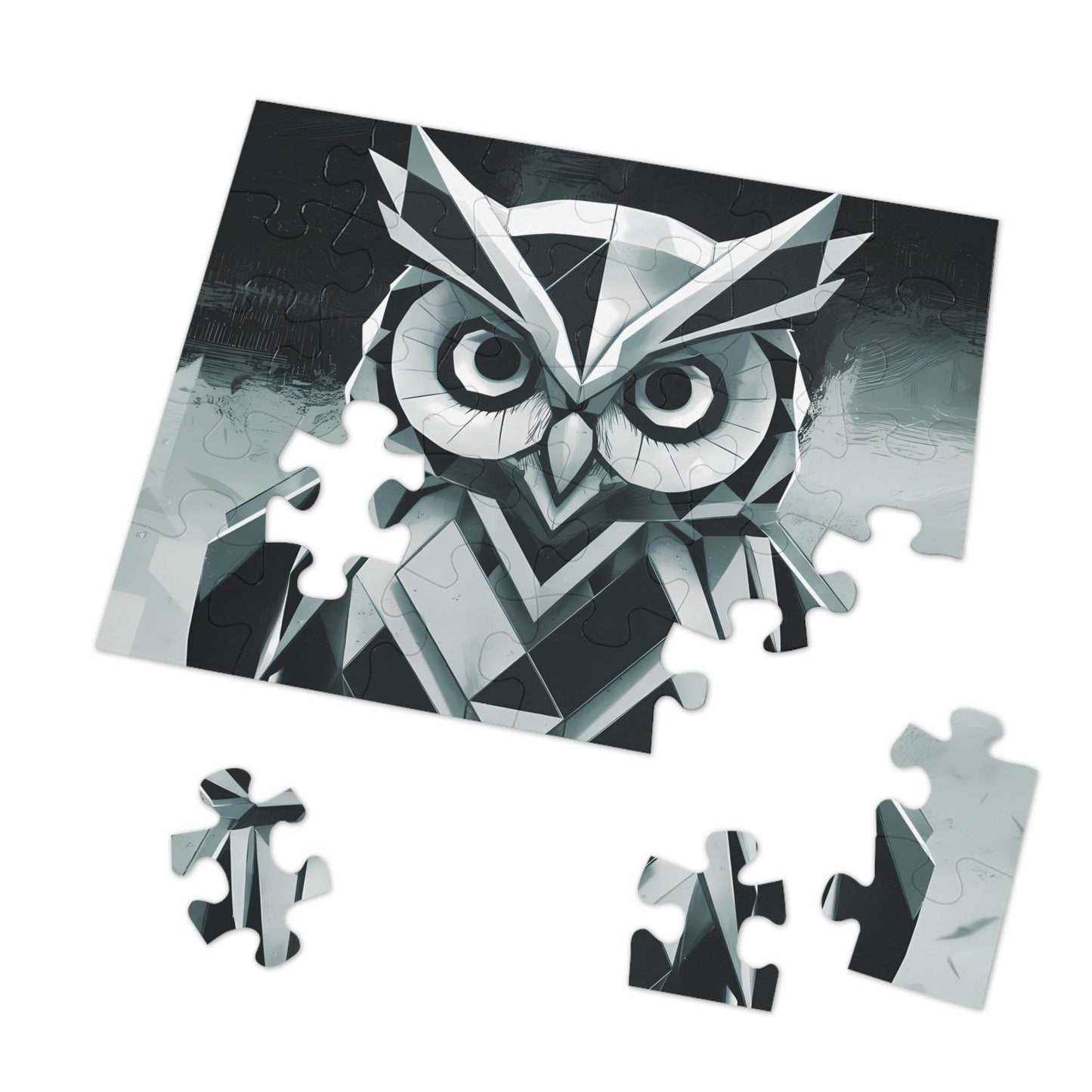 Geometric Owl in the Mist - Jigsaw Puzzle (30, 110, 252, 500,1000-Piece)