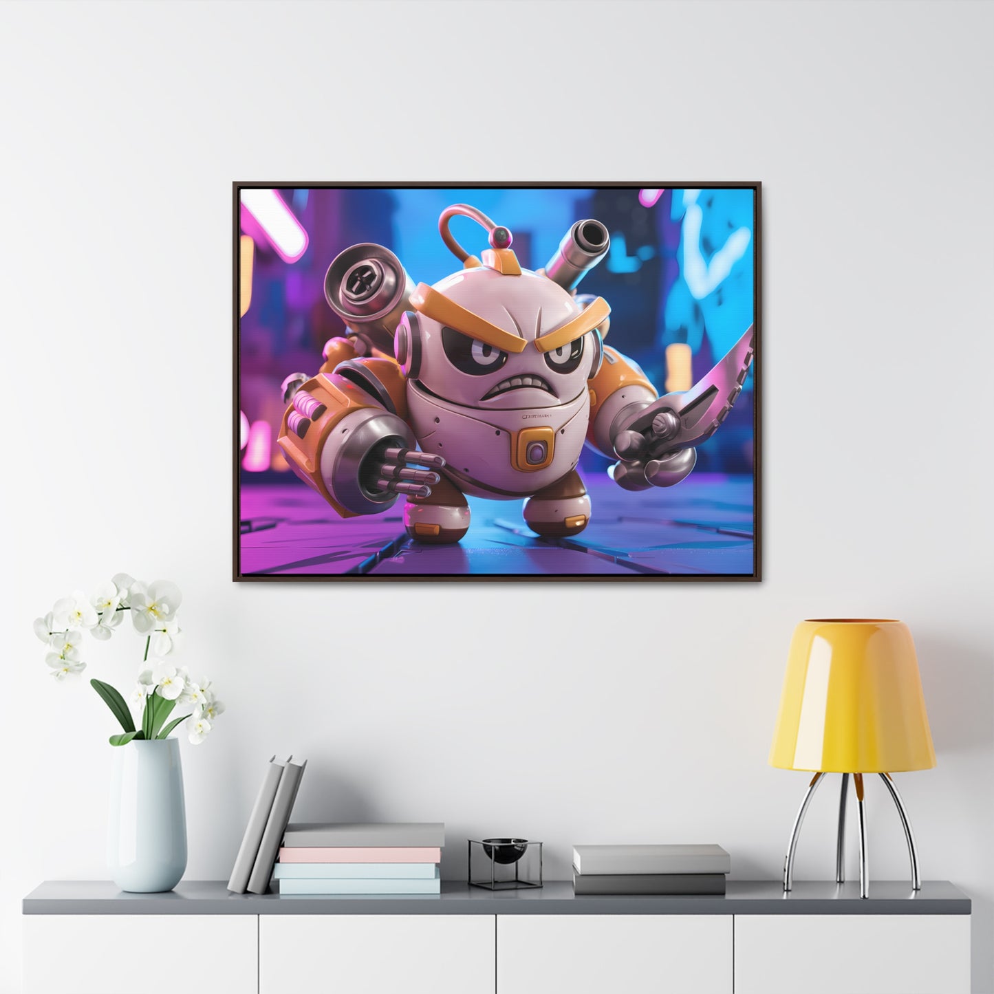 Battle-Ready Robo Warrior - Gallery Canvas Wraps, Horizontal Frame