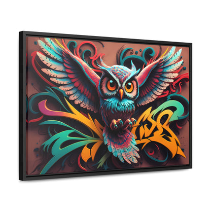 Vibrant Owl Symphony - Gallery Canvas Wraps, Horizontal Frame