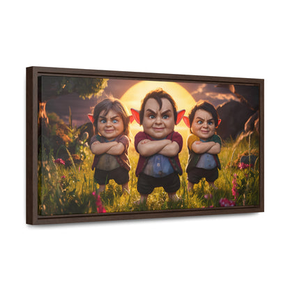 The Mischievous Trio at Sunset - Gallery Canvas Wraps, Horizontal Frame