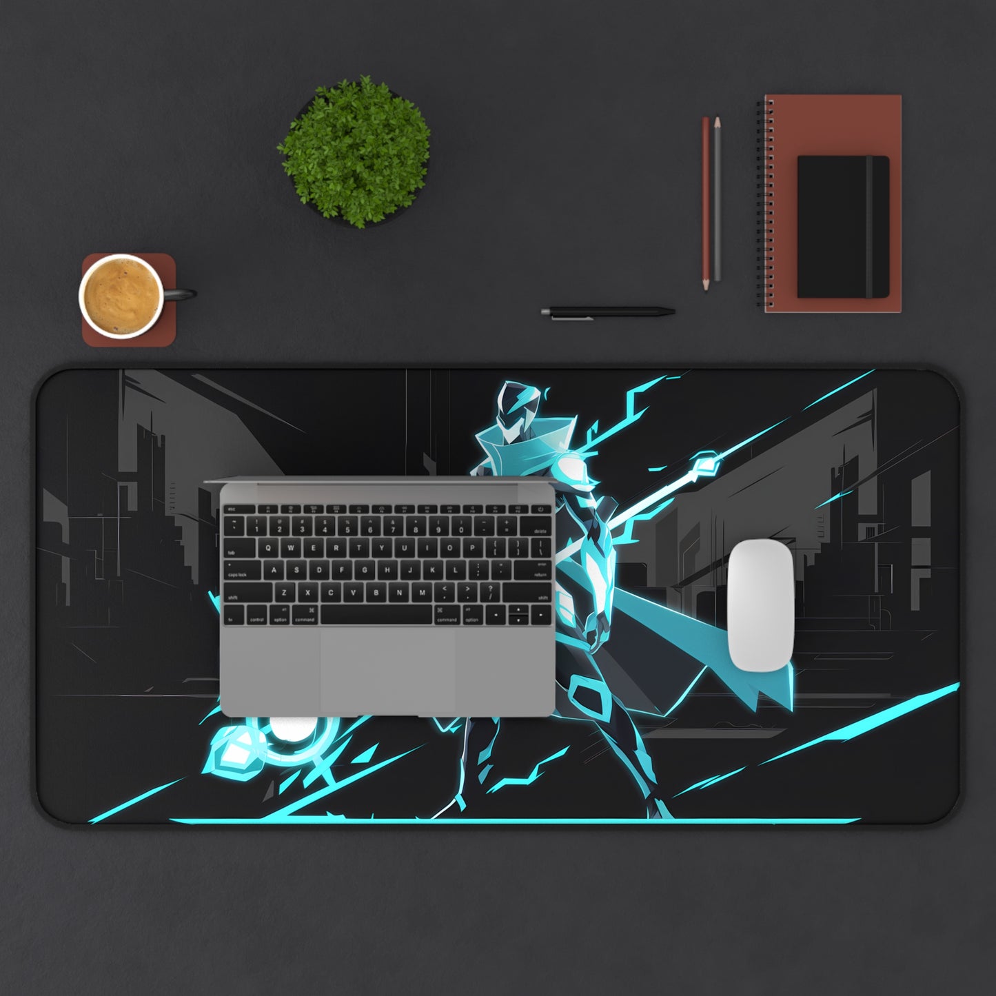 Neon Sentinel - Desk Mat