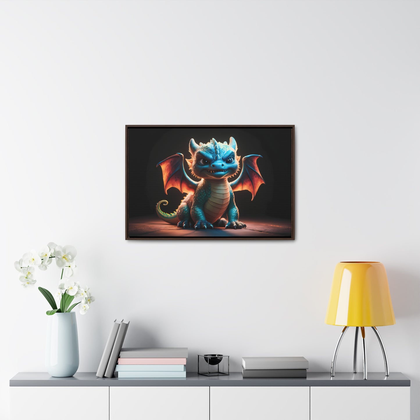 Fierce Baby Dragon Guardian - Gallery Canvas Wraps, Horizontal Frame