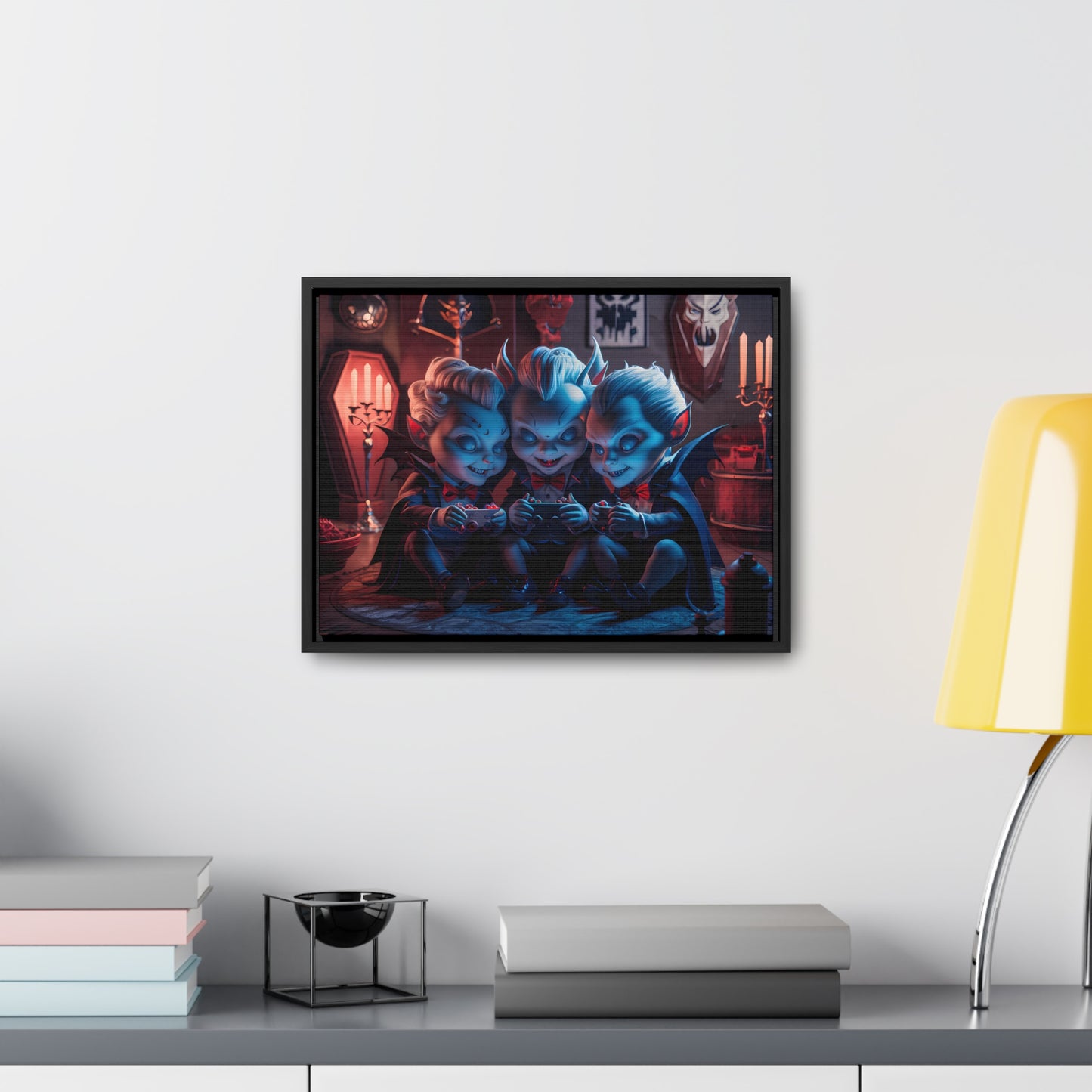 "Night of the Gaming Vampires" - Gallery Canvas Wraps, Horizontal Frame